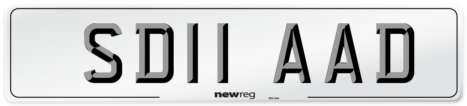 SD11 AAD Number Plate from New Reg